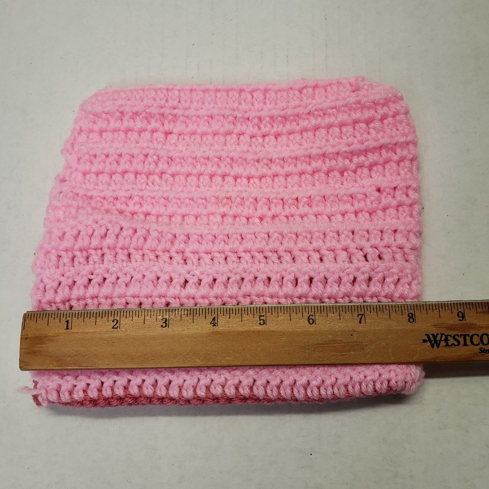 Girls Kids Pink Crochet Unique Handmade Hoodie with Mask | Facemask - Picture 4 of 7